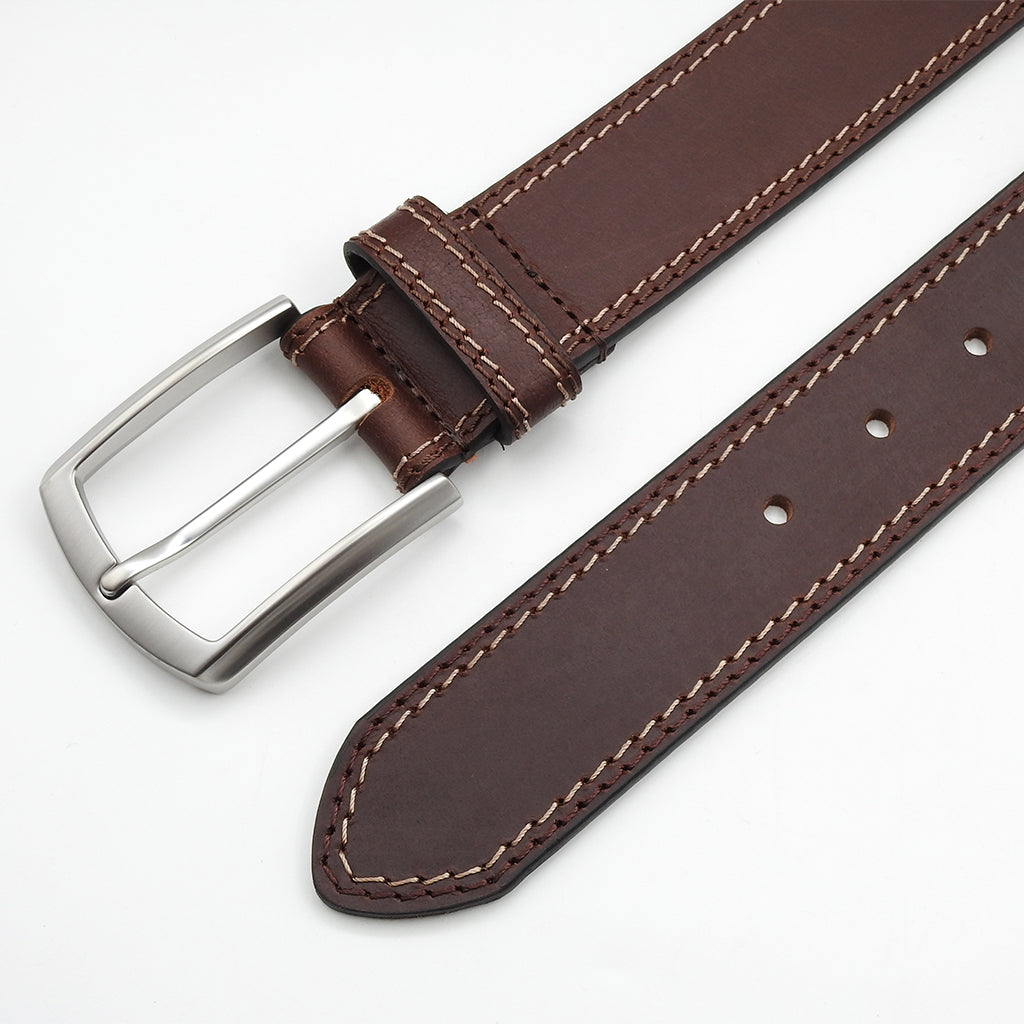 Cinturón Reversible De Piel De Búfalo Sin Hebilla – 32 Mm De Ancho, Estilo Elegante Y Clásico – Hecho A Mano, Marca John Phillip